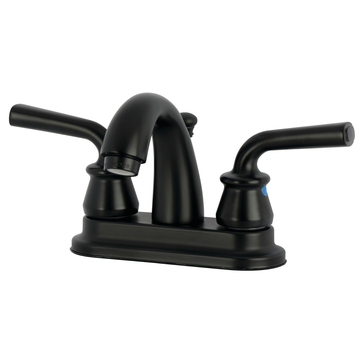 Kingston Tulare KB5610RXL - Restoration Double-Handle 3-Hole Deck Mount 4-Inch Centerset Bathroom Faucet with Pop-Up Drain, Matte Black — image 1